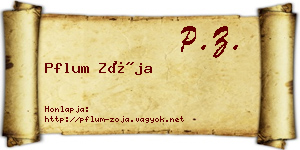 Pflum Zója névjegykártya